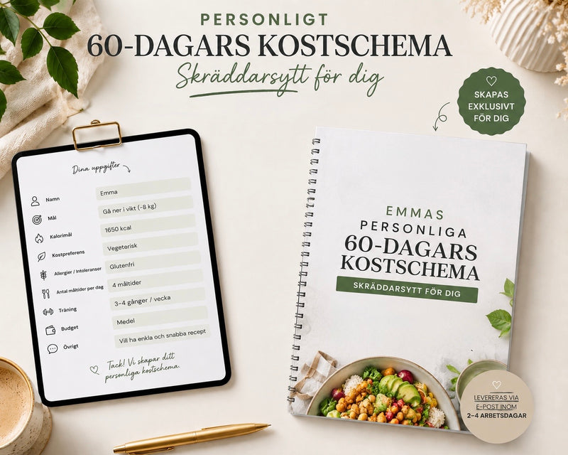 Personlig 60-dagars kostschema - Skräddarsytt för dig